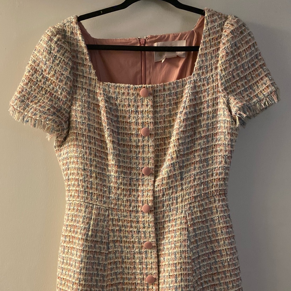 Gal Meets Glam Multicolor Tweed Dress
